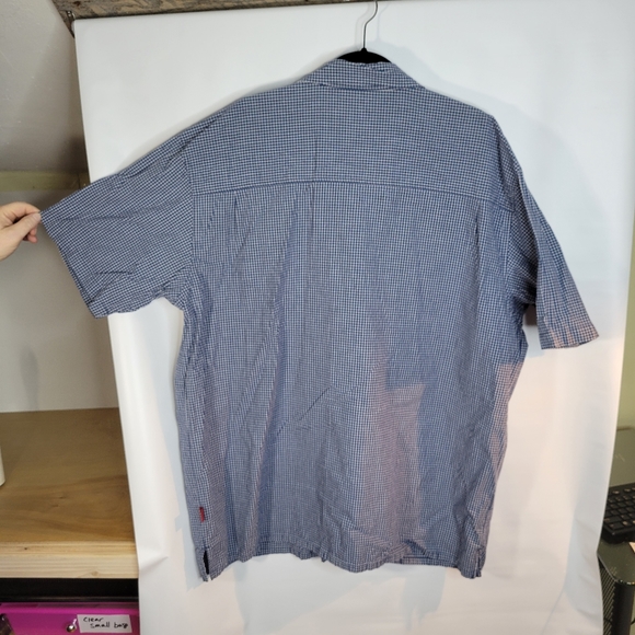 Mens Levis Short Sleeve Button Front Shirt Blue Plaid Size XL - Picture 4 of 10